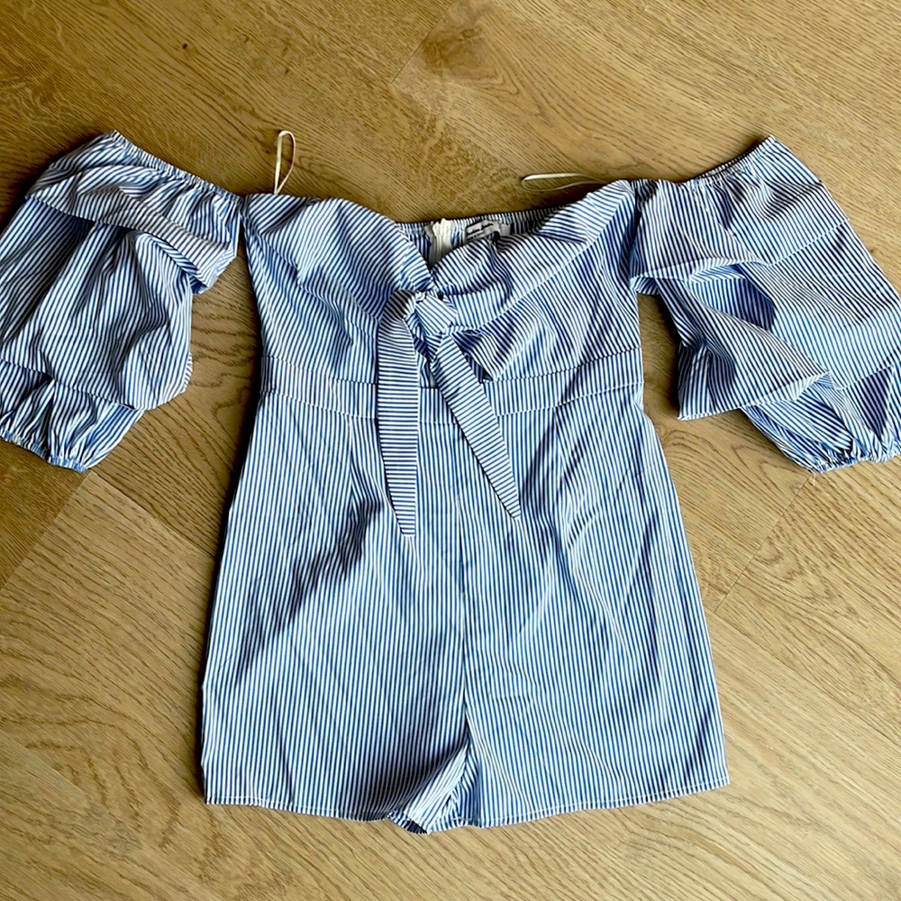 Pin stripe romper